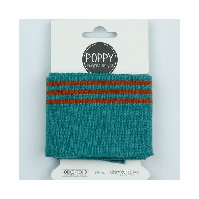 Cuff - Teal with Terra Stripes