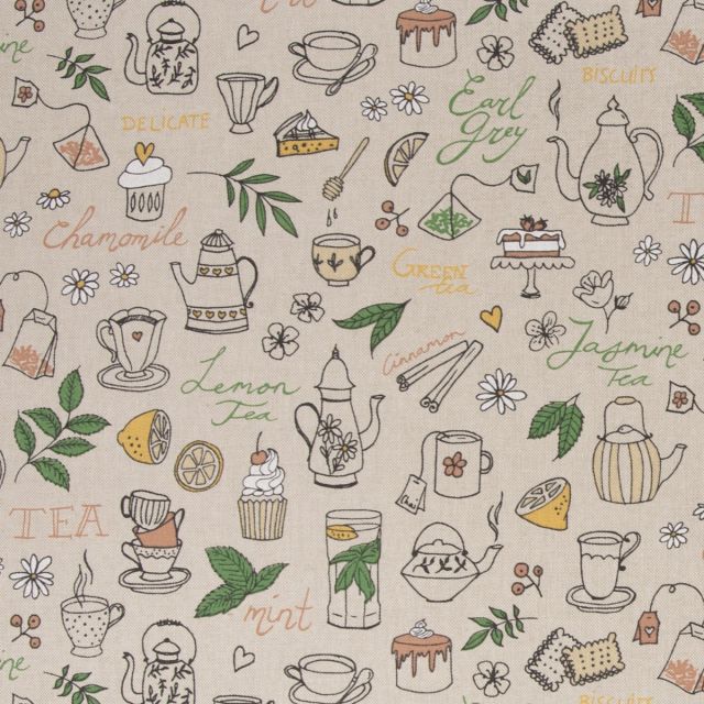 Cotton Canvas Fabric with Lavender Flower Print