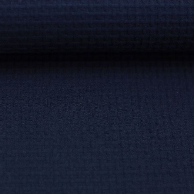 Basket Weave Toweling "Neapel" Dark Blue