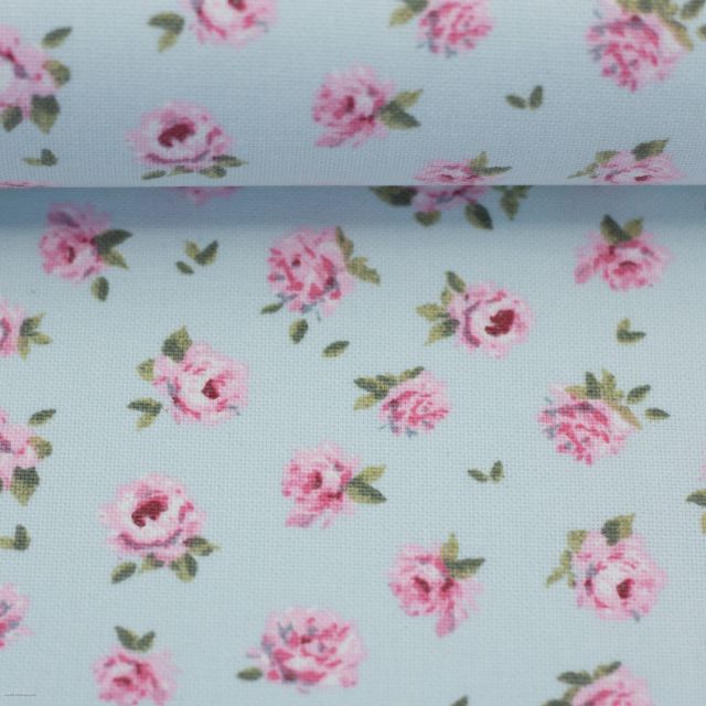 Cotton Canvas Fabric with Cat Print