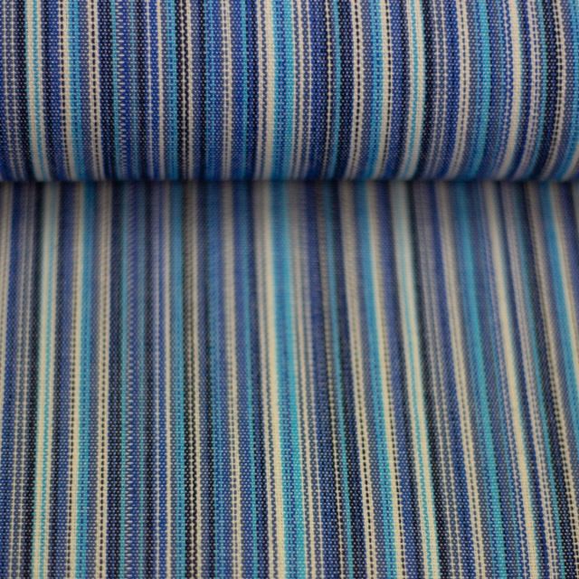 Outdoor Canvas "Rugen" 245 gsm - Water and Dirt Repellent - Col. 1255 Blue Stripes