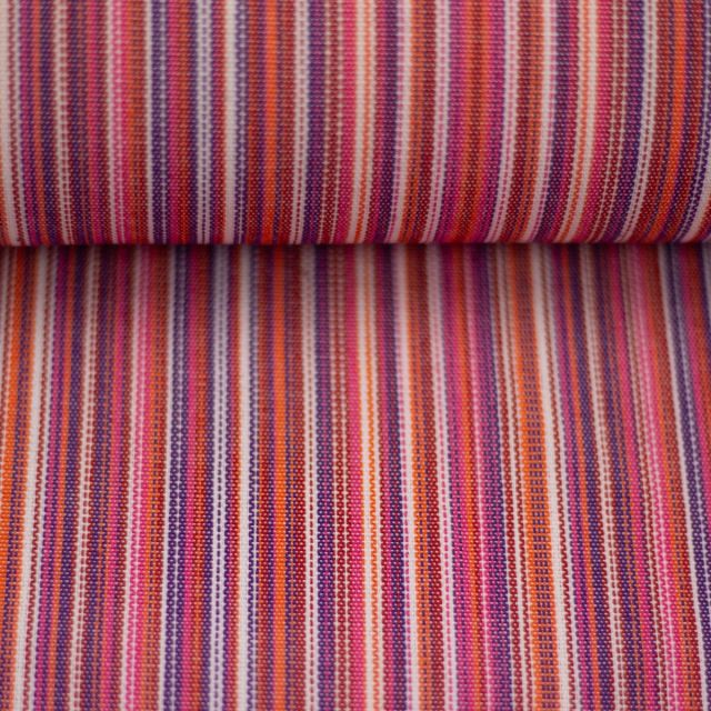 Outdoor Canvas "Rugen" 245 gsm - Water and Dirt Repellent - Col. 1638 Pink Stripes