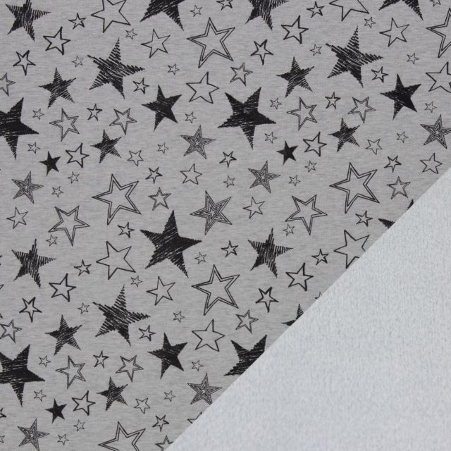 Alpine Fleece - Stars on Grey