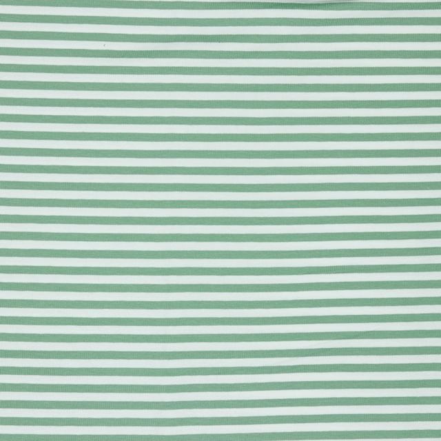 Jersey Knit - Yarn Dyed Stripes 5 mm  - Mint/White