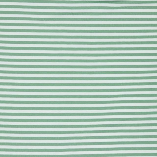 Jersey Knit - Yarn Dyed Stripes 5 mm  - Mint/White