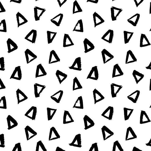 Black and White Collection - Organic Jersey Knit - Black Triangle on White