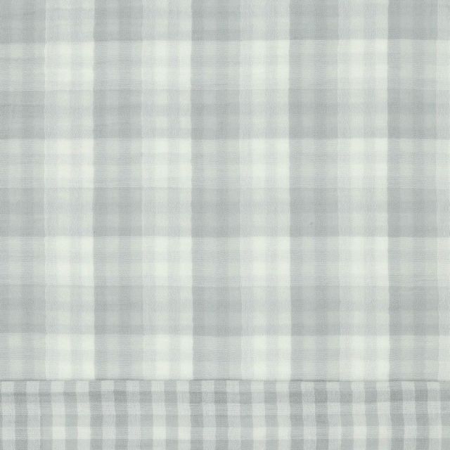 BOLT END - 190 CM - Double Sided Double Gauze - Gingham Check - Grey