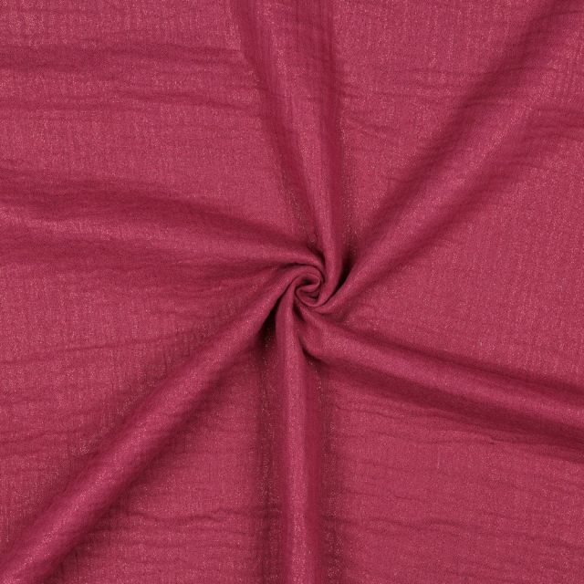 Shimmer Double Gauze - Cerise Col. 06