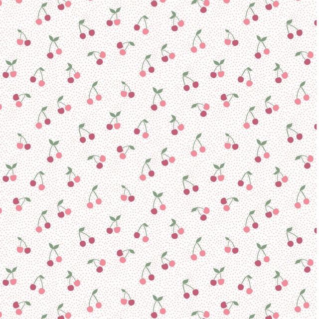 Organic Poppy Jersey - Cherry - White 