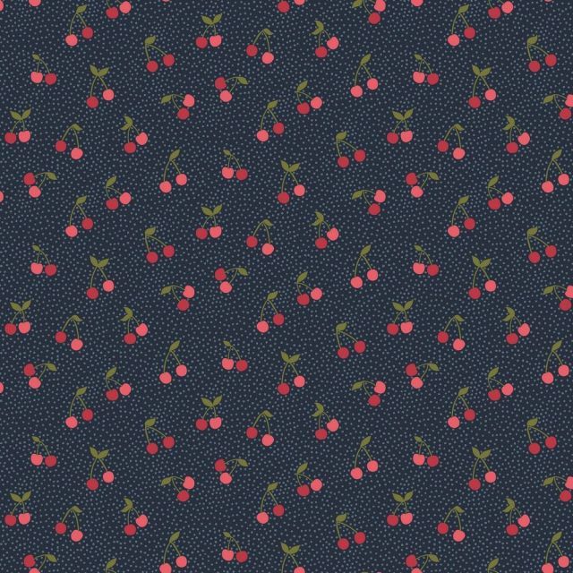 Organic Poppy Jersey - Cherry - Navy