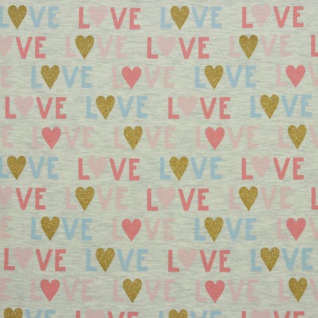 Jersey Knit -  Glitter Love - Ecru Melange