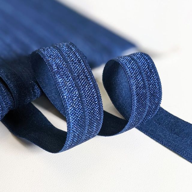 Fold over elastic - Navy Blue 17mm Col. 346