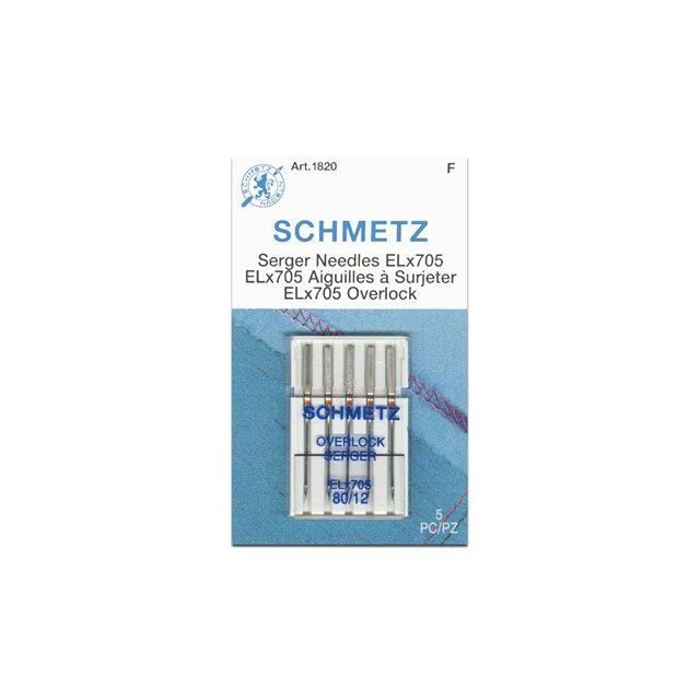 SCHMETZ #1820 - Serger Needles - ELx705 Overlock 80/12 - 5 count
