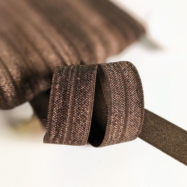 Fold over elastic - Warm Brown -17mm Col.306