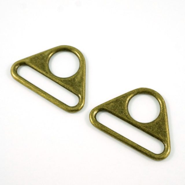 Triangle Rings: 1.5" (38 mm) (2 Pack) - Antique Brass