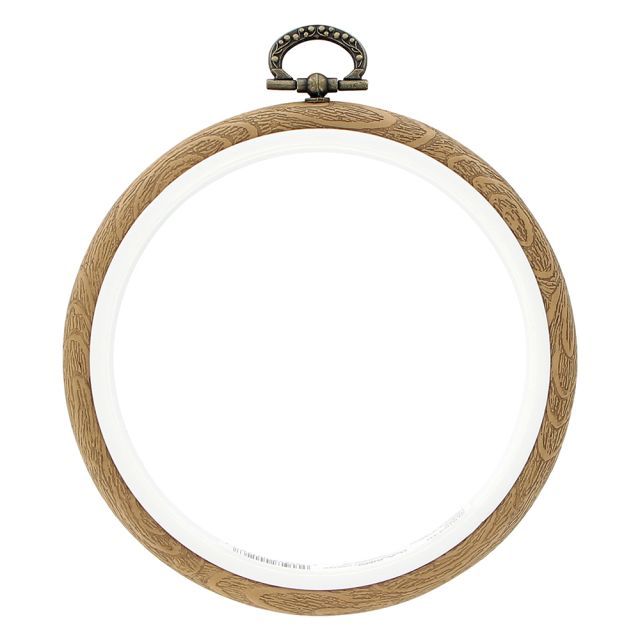 UNIQUE CRAFT Plastic Woodgrain Embroidery Hoop - 10cm (4″)