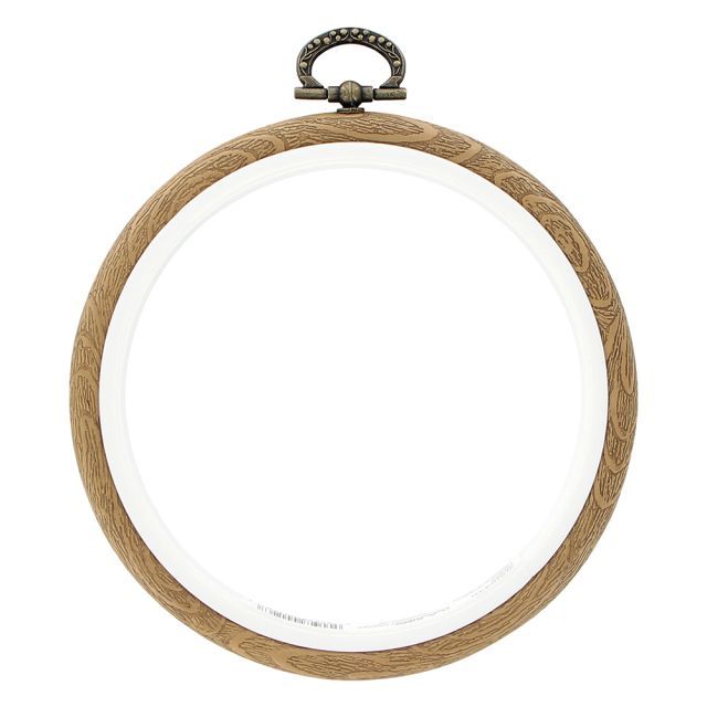 UNIQUE CRAFT Plastic Woodgrain Embroidery Hoop - 10cm (4″)