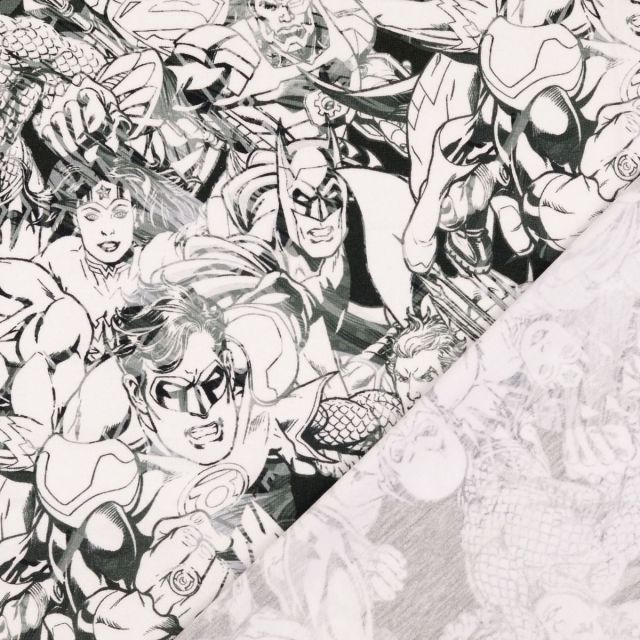 Jersey - Justice League Black and White Linework - Licensed 