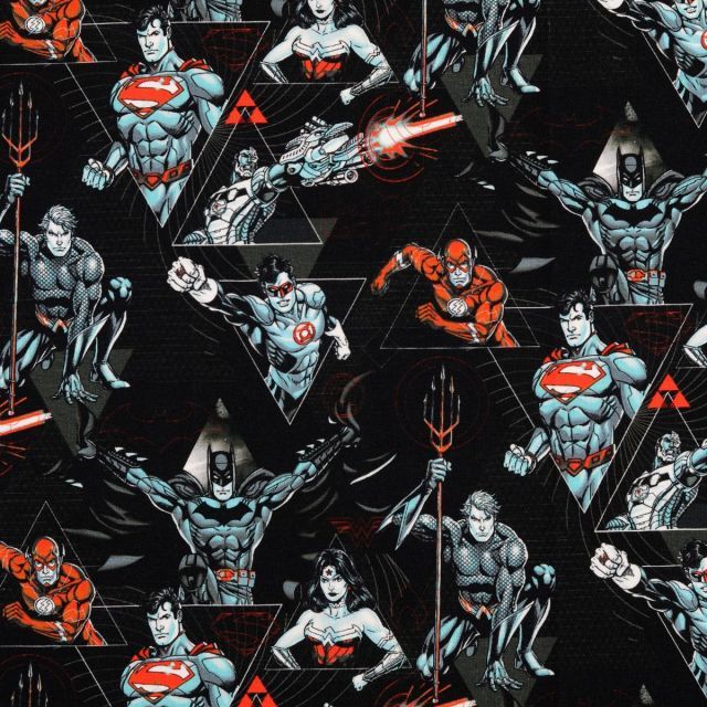 Jersey - Justice League Characters on Black Background  - Licensed 