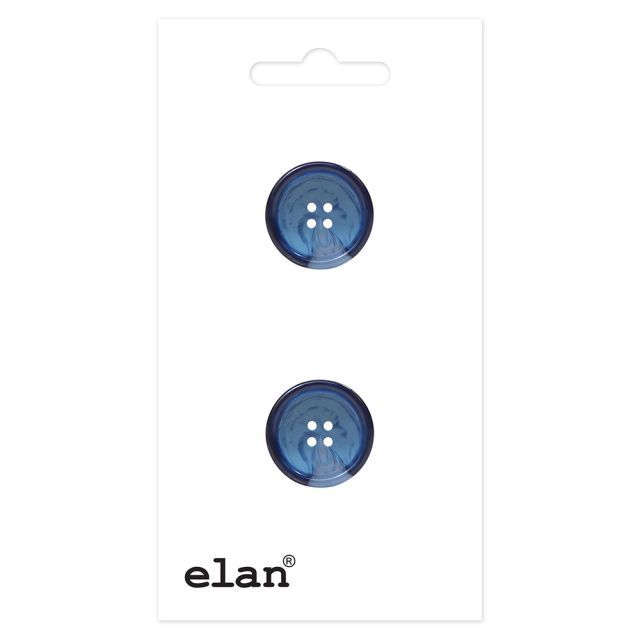 Blue ELAN 4 Hole Button - 28mm (11⁄8″) - 2 count