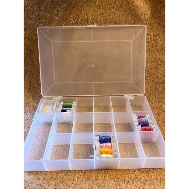 UNIQUE Large Floss Box with 100 Card Bobbins