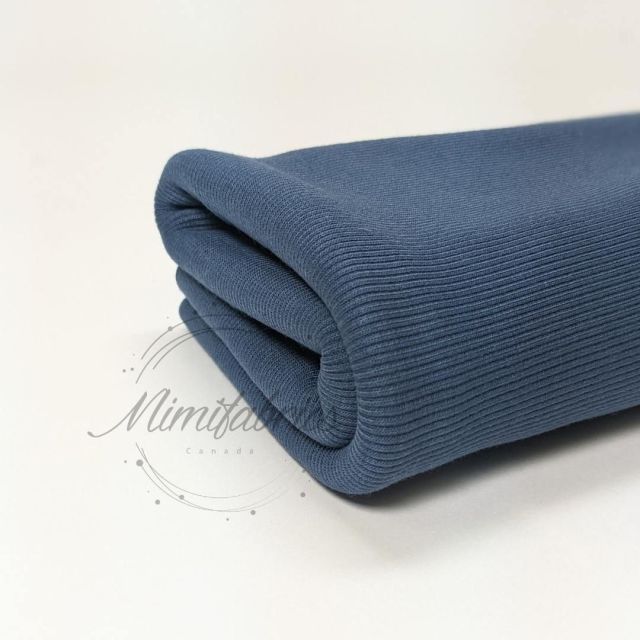 "Cloud Rib" 2 x 2 Bamboo Ribbing - Denim Blue Col. 18