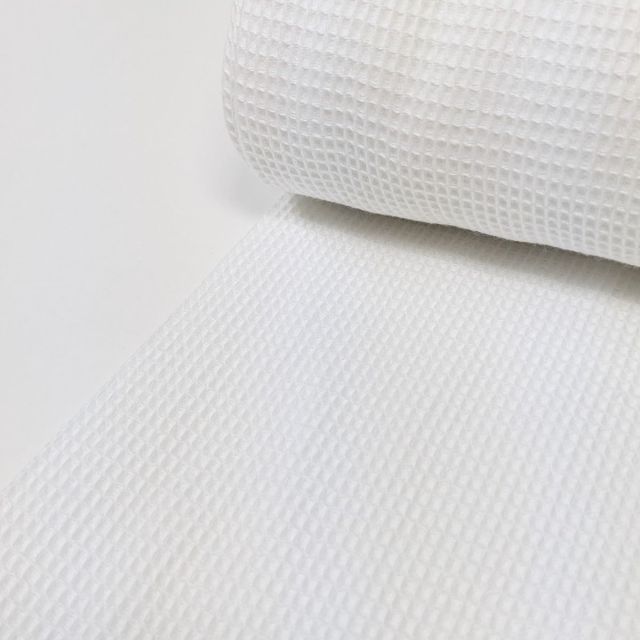 Small Scale Waffle Cotton - White