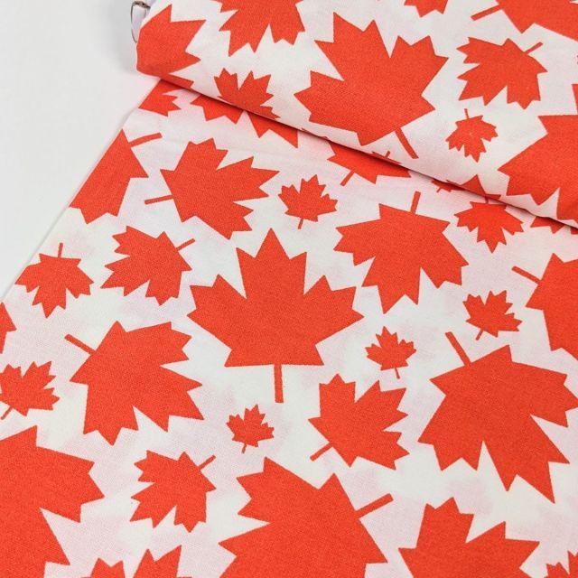 Red Maple Leaf  - Cotton Poplin