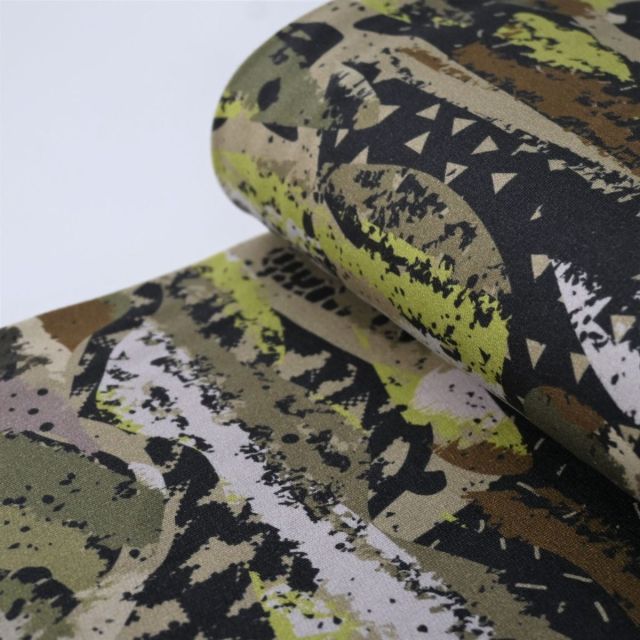 Brushed French Terry - Camouflage - Army Green