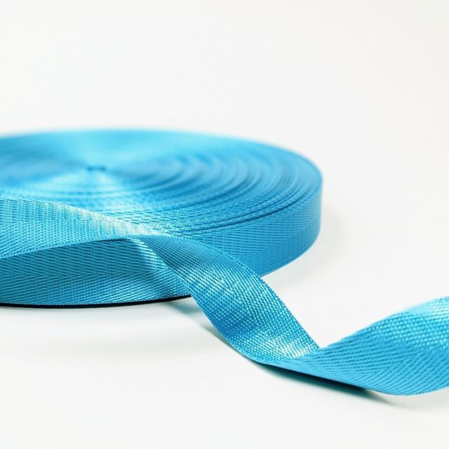 Nylon Seatbelt Webbing - 25mm Strapping - Light Turquoise