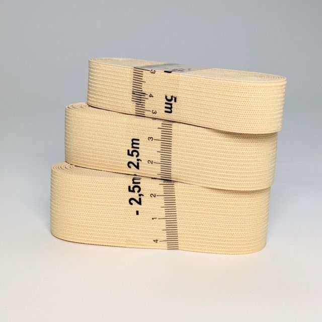 Braided Light Yellow Elastic - 2.5m Pre-cut - Various Sizes