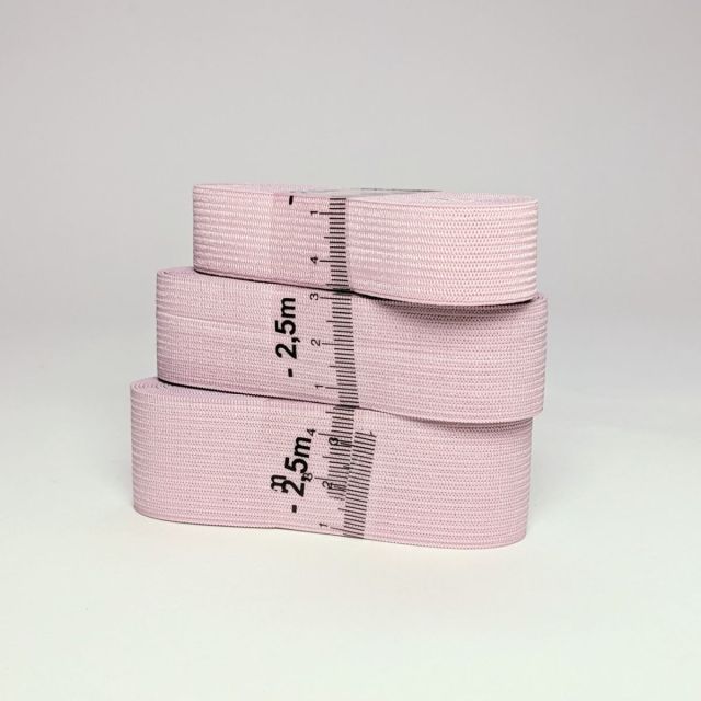 Braided Light Pink Elastic - 2.5m Pre-cut - Various Sizes