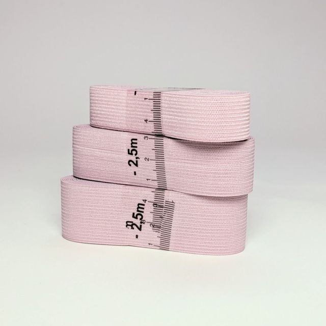 Braided Light Pink Elastic - 2.5m Pre-cut - Various Sizes