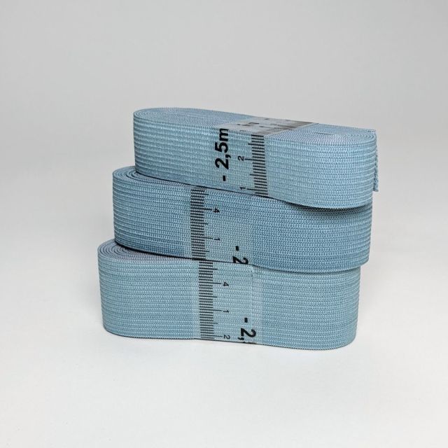 Braided Vintage Blue Elastic - 2.5m Pre-cut - Various Sizes