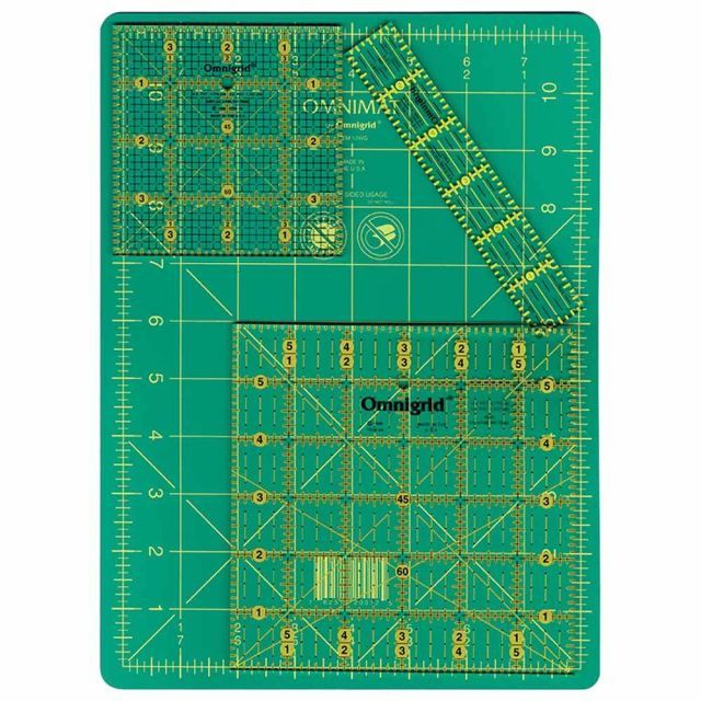 Omnigrid Quilting Travel Kit - Set of 3 rules and 1 cutting mat