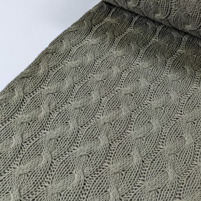 Knitted Cable "Charles"  - Army Green (col. 28)