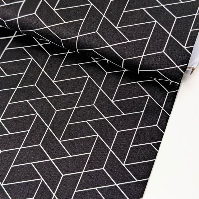 Mixology Luxe- Quilting Cotton by Camelot Fabrics - Tiled, White on Black