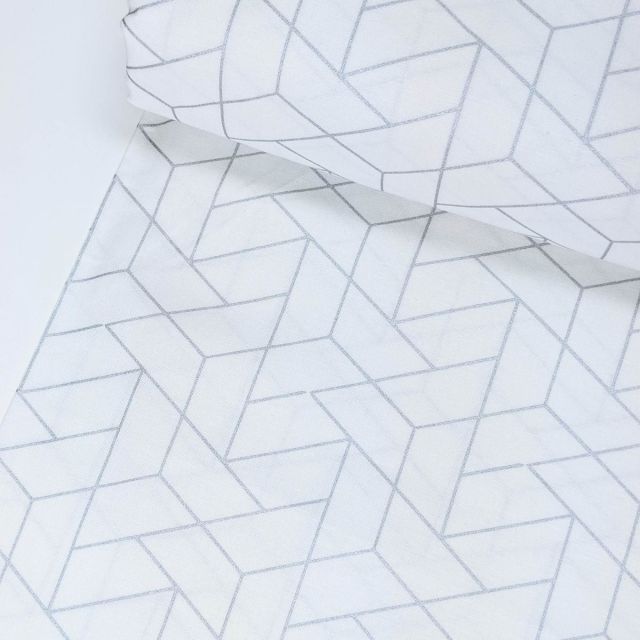 Mixology Luxe- Quilting Cotton by Camelot Fabrics - Tiled, Silver on White