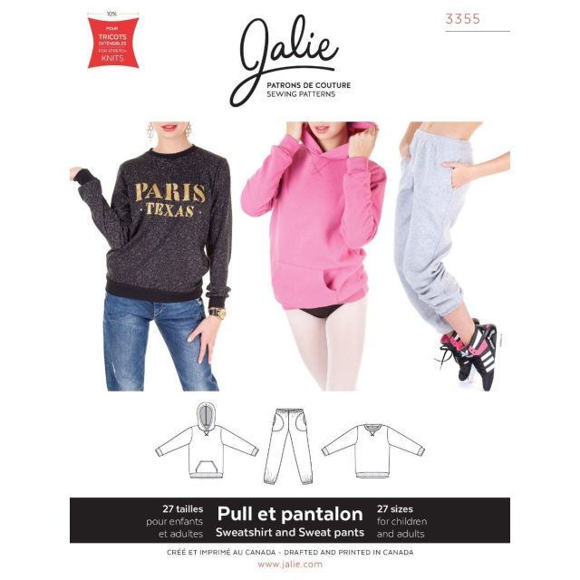 Sweatshirt, Hoodie and Sweat Pants by Jalie #3355