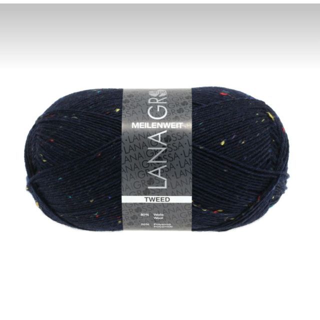 Meilenweit 4-ply Tweed - Virgin Wool/Polyamide- Midnight Blue col.112 -100g Skein by Lana Grossa