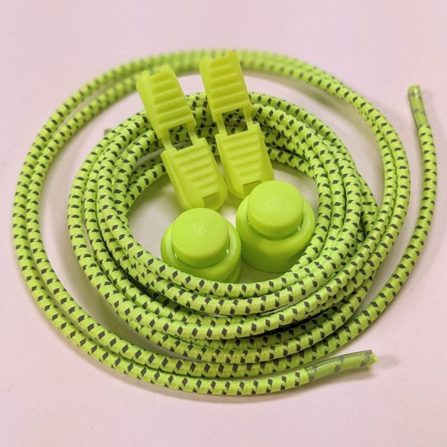 Reflective Elastic Shoe Lace Kit - Neon Yellow