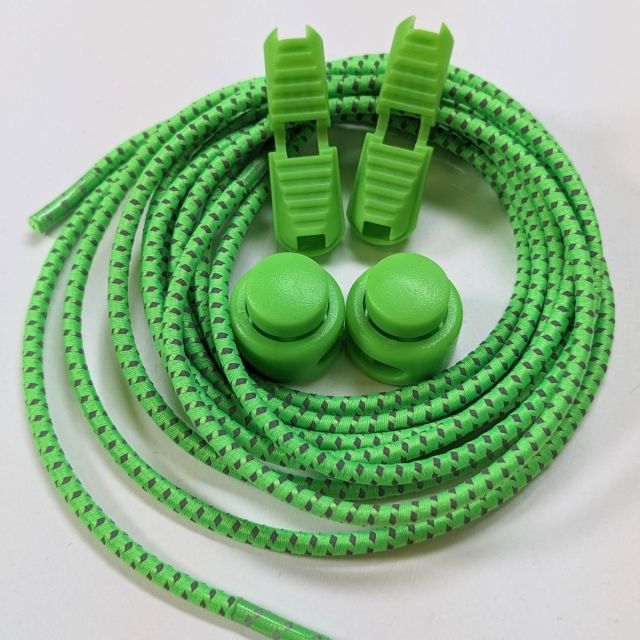 Reflective Elastic Shoe Lace Kit - Neon Green