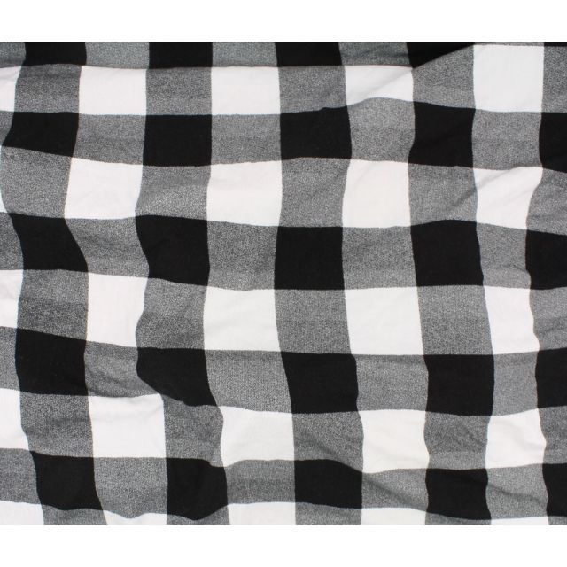 BOLT END - 95 CM - Bamboo Jersey Plaid (Large)  - Black and White Col. 02 40mm x 40mm