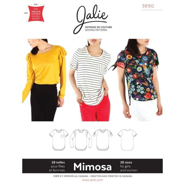 Mimosa Scoopneck t-shirt Pattern by Jalie #3890