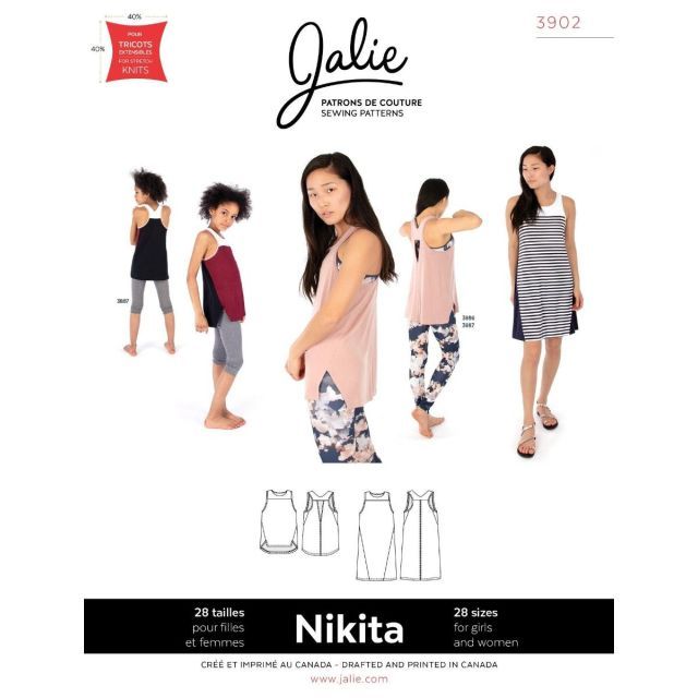 Nikita Workout Tank and Swing Dress Pattern by Jalie #3902