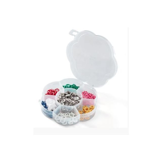 Prym Love Jersey Fastener 8mm - 60pcs Assorted Colors in Flower Box - Die Included  390740