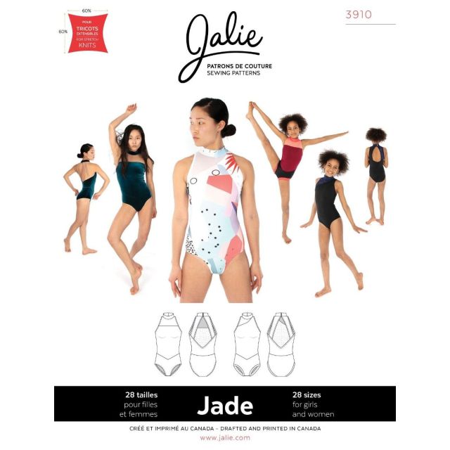 JADE High Neck Halter Leotards Sewing Pattern by Jalie #3910