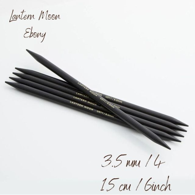 15cm - Ebony Double Pointed Needles - Lantern Moon - 3.5mm /  US 4