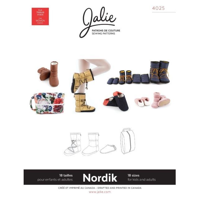 Nordik Quilted Booties and Slippers with Travel Bag by Jalie #4025