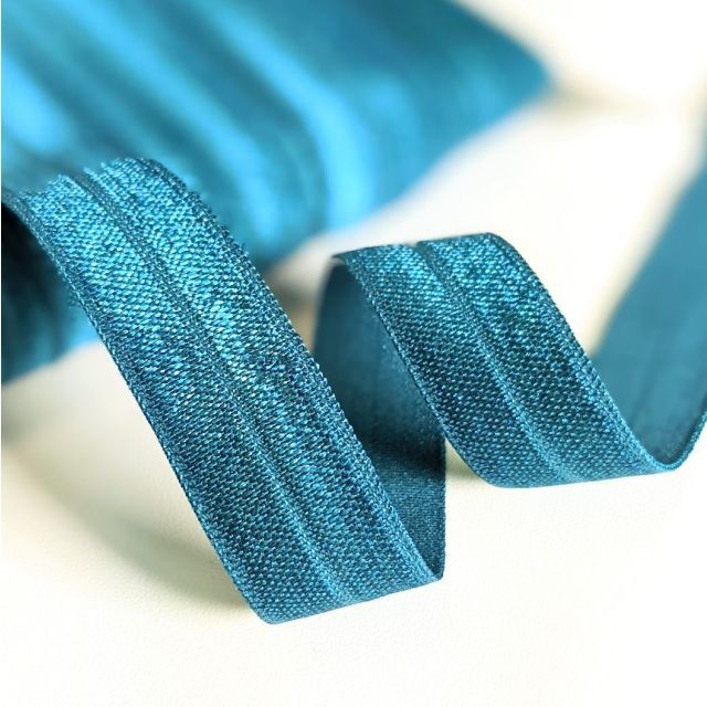 Fold over elastic - Teal 17mm Col.591